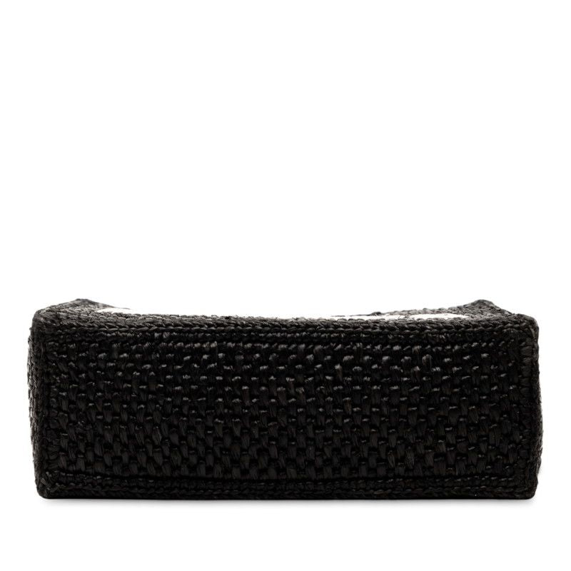 Loewe Font Tote Mini Tote Shoulder Bag 2WAY Black Raffia Leather Women's Loewe