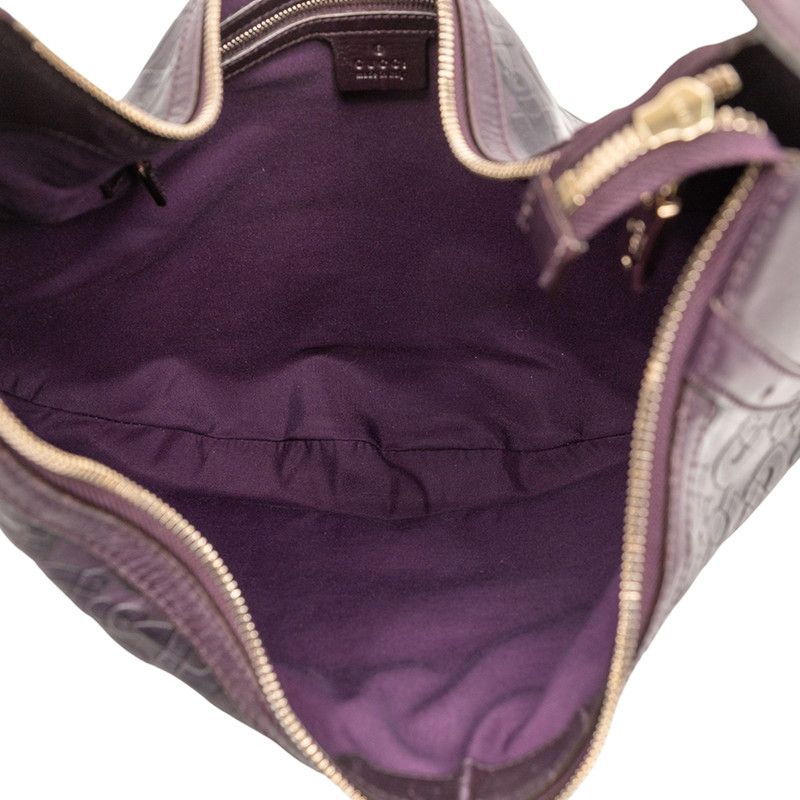 Gucci Horsebit One Shoulder Bag 145764 Purple Leather Women's Gucci