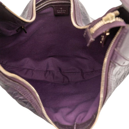 Gucci Horsebit One Shoulder Bag 145764 Purple Leather Women's Gucci