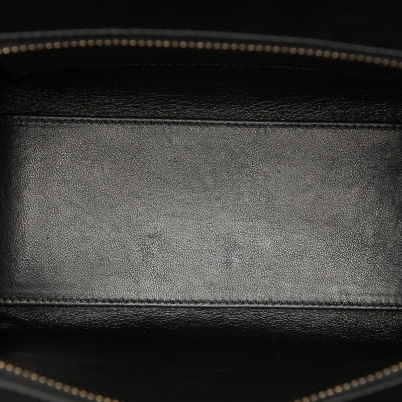 Celine Luggage Nano Shopper Tricolor White Multicolor Leather Nubuck Women's