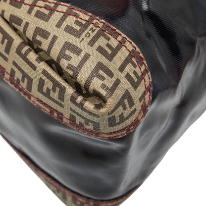 Fendi Zucca Tote Handbag 8bl096 Brown Enamel PVC Women's Fendi