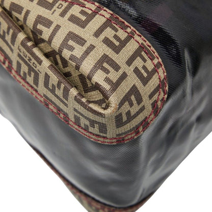 Fendi Zucca Tote Handbag 8bl096 Brown Enamel PVC Women's Fendi