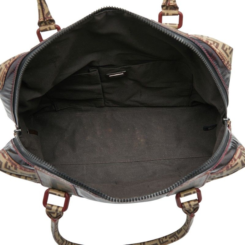 Fendi Zucca Tote Handbag 8bl096 Brown Enamel PVC Women's Fendi