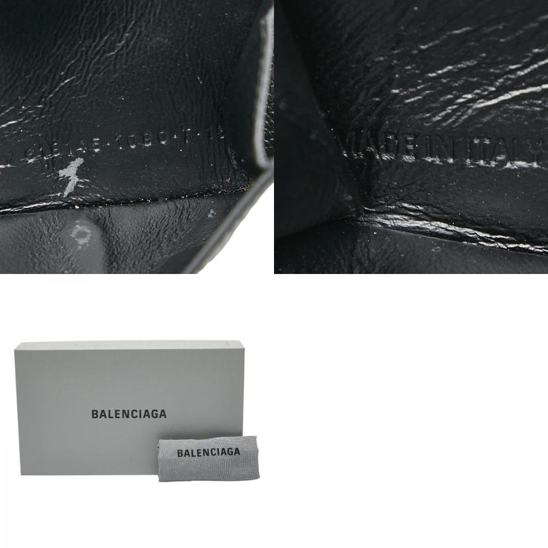 Balenciaga Chain Mini Wallet 618145 Black Leather Women's Balenciaga