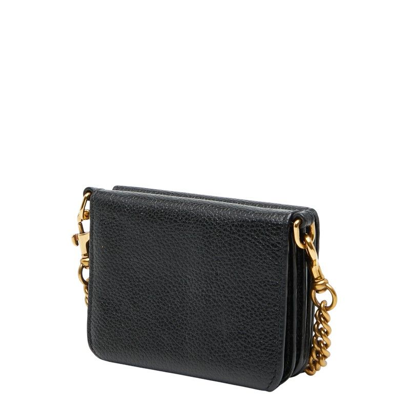 Balenciaga Chain Mini Wallet 618145 Black Leather Women's Balenciaga