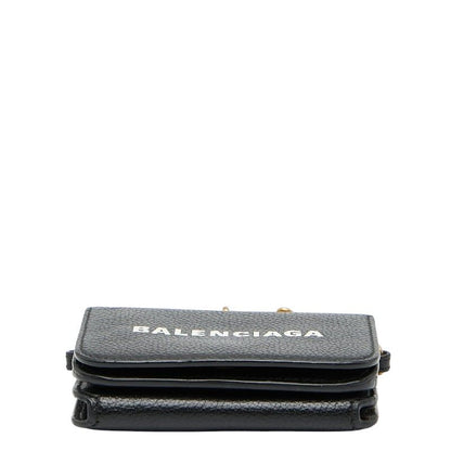 Balenciaga Chain Mini Wallet 618145 Black Leather Women's Balenciaga