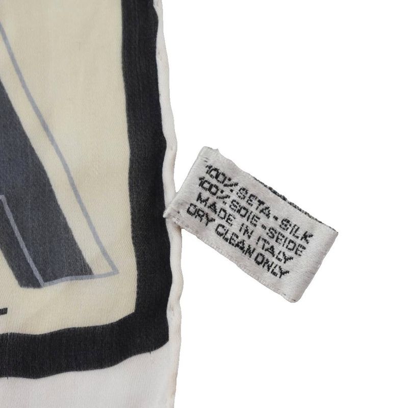 Chanel Camellia Long Scarf Silk Gray AA