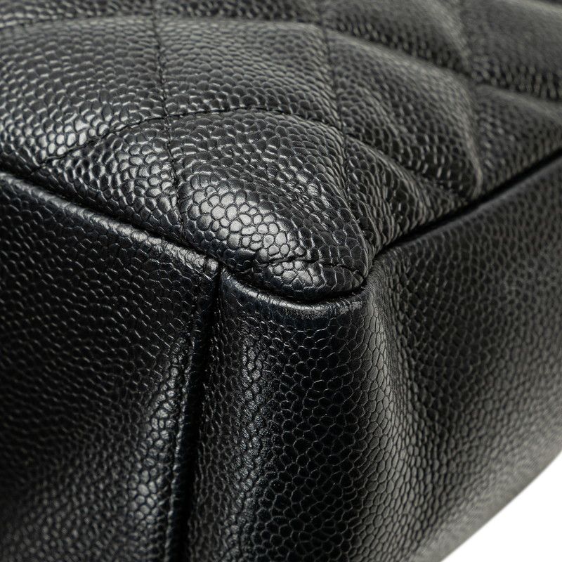 Chanel Matelasse Coco Mark Chain Tote Bag Black Caviar Skin Women's Chanel