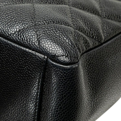 Chanel Matelasse Coco Mark Chain Tote Bag Black Caviar Skin Women's Chanel
