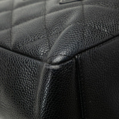 Chanel Matelasse Coco Mark Chain Tote Bag Black Caviar Skin Women's Chanel