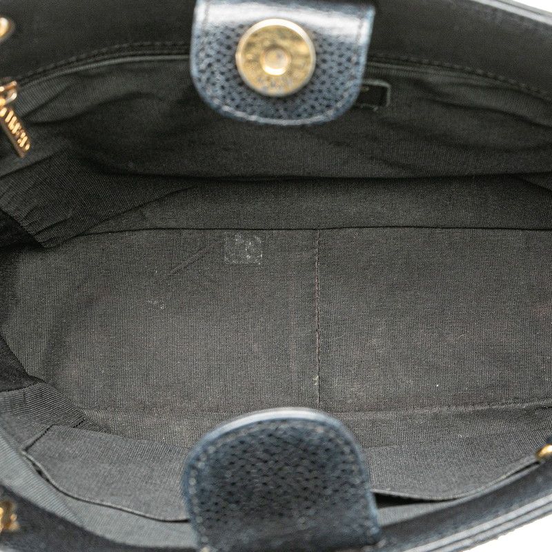 Chanel Matelasse Coco Mark Chain Tote Bag Black Caviar Skin Women's Chanel