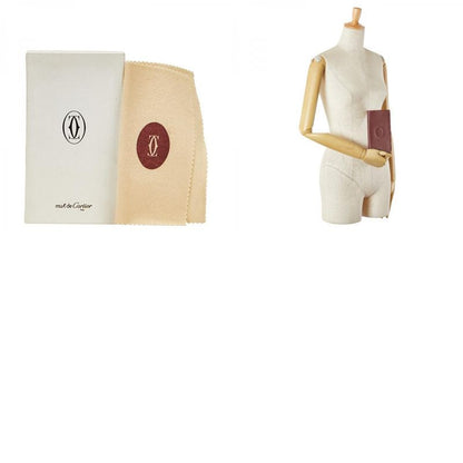 Cartier Must Line Bordeaux Wine Red Leather Ladies Cartier