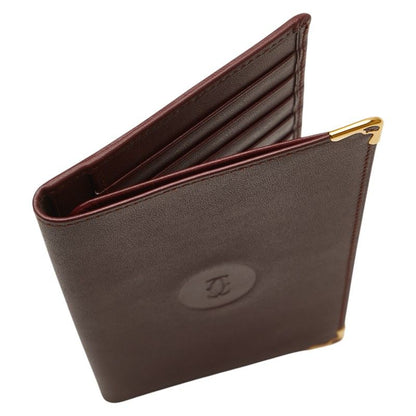 Cartier Must Line Bordeaux Wine Red Leather Ladies Cartier