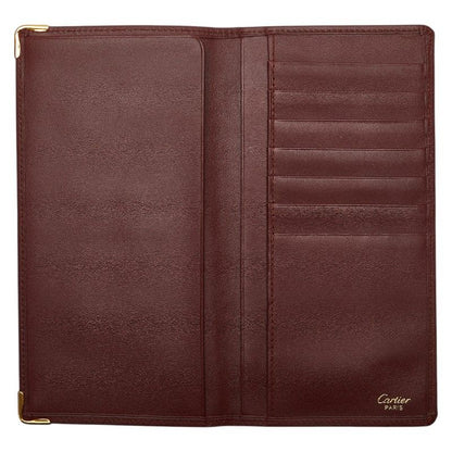 Cartier Must Line Bordeaux Wine Red Leather Ladies Cartier