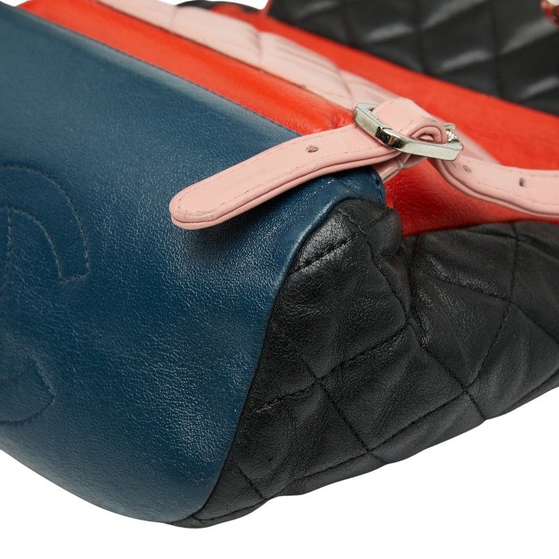 Chanel Coco Mark Matelasse Chain Backpack Black Multicolor Lambskin Women Chanel