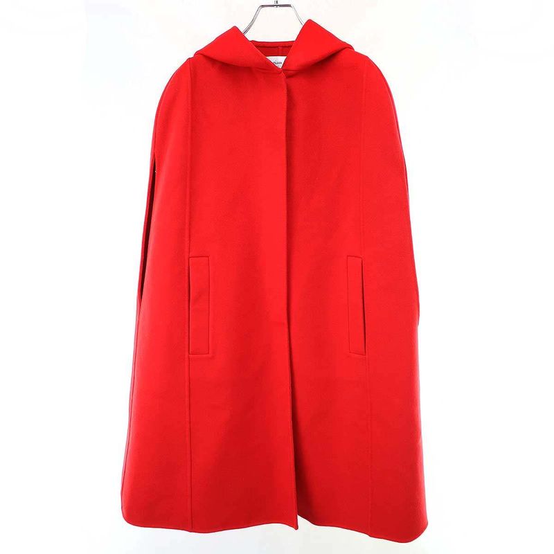 Christian Dior 21aw Wool Cashmere Hooded Cape Coat Red 36