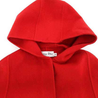 Christian Dior 21aw Wool Cashmere Hooded Cape Coat Red 36
