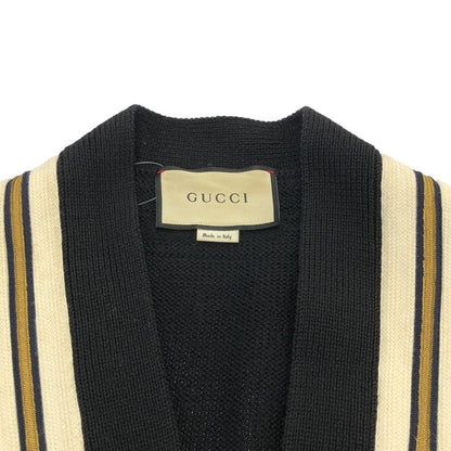Gucci 18ss Wool Plain Cardigan Bee Wool Knit Cardigan with Badge Decoration