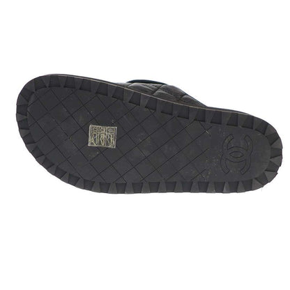 Chanel CC Turnlock Matelasse Leather Mule Shoes G45431 Black 36