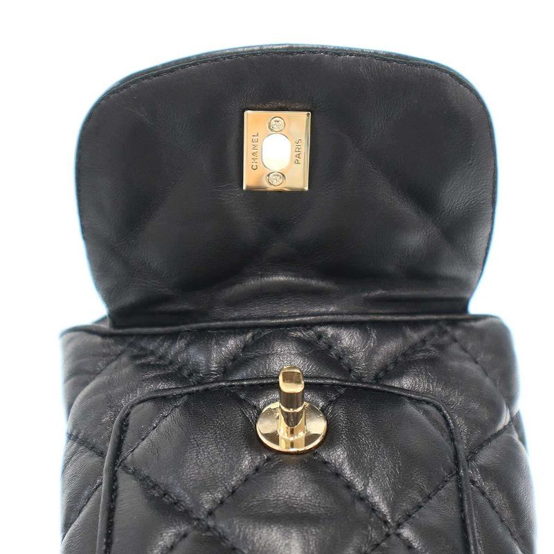 Chanel CC Turnlock Matelasse Leather Mule Shoes G45431 Black 36