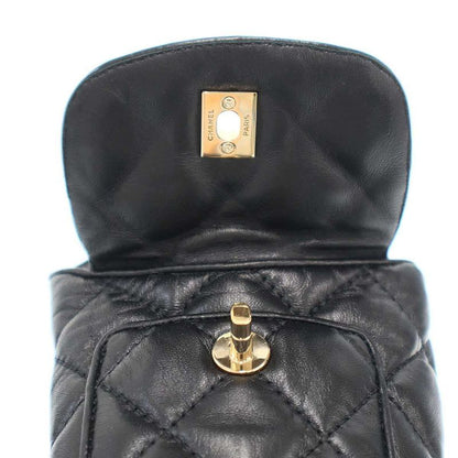 Chanel CC Turnlock Matelasse Leather Mule Shoes G45431 Black 36