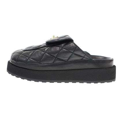 Chanel CC Turnlock Matelasse Leather Mule Shoes G45431 Black 36