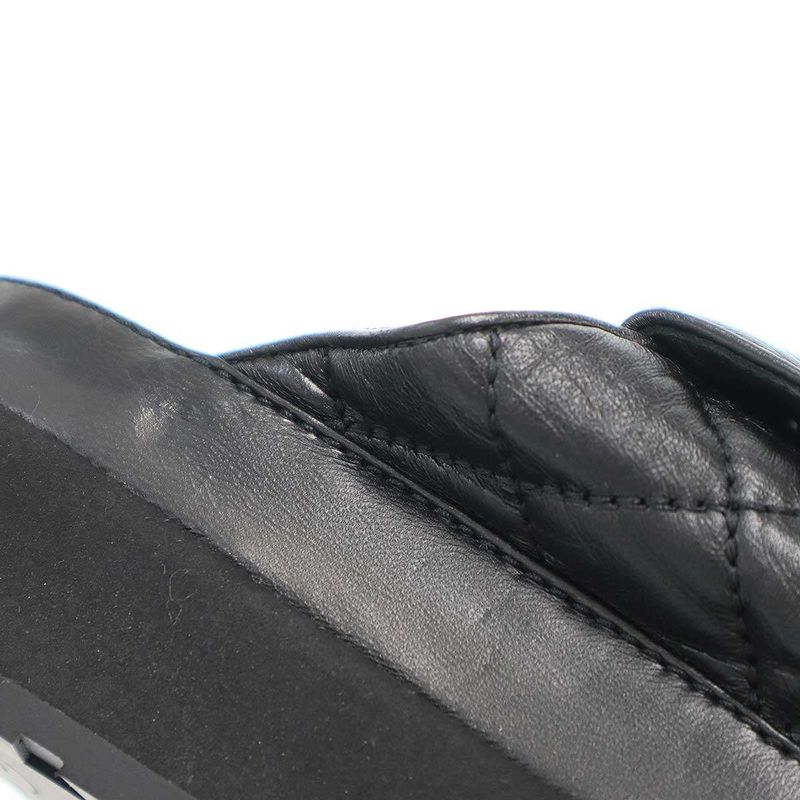 Chanel CC Turnlock Matelasse Leather Mule Shoes G45431 Black 36