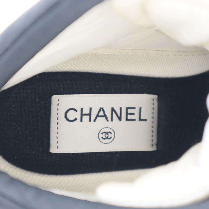 Chanel CC Logo Tweed Lace-Up Sneakers Ig39500 Black White 36