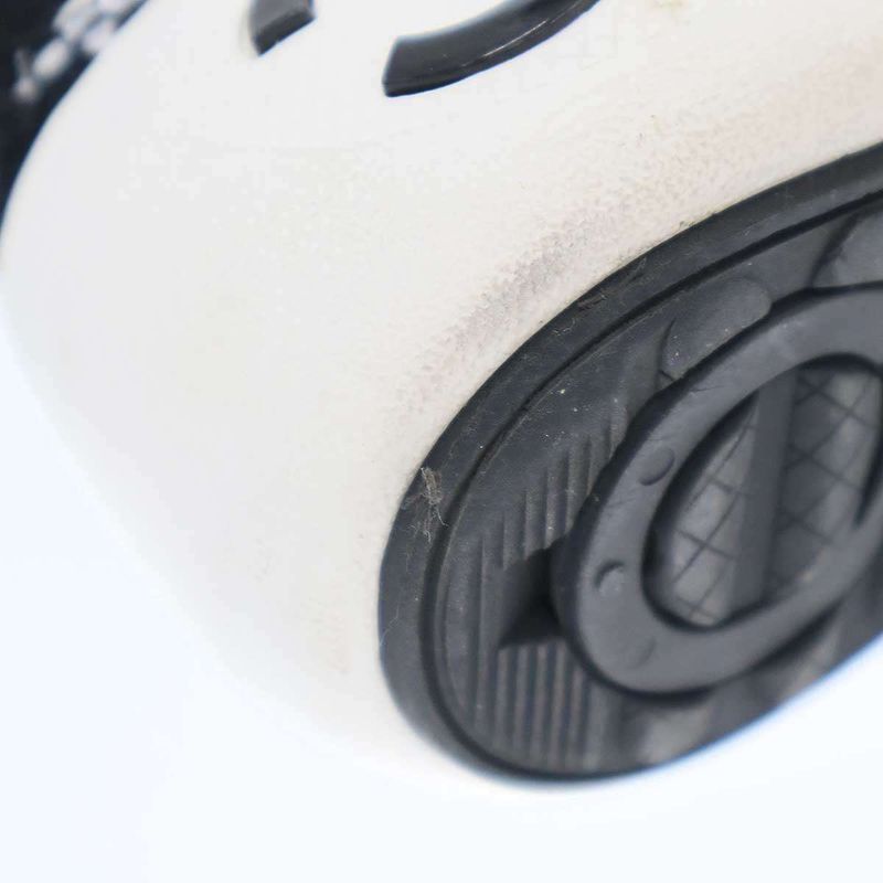 Chanel CC Logo Tweed Lace-Up Sneakers Ig39500 Black White 36