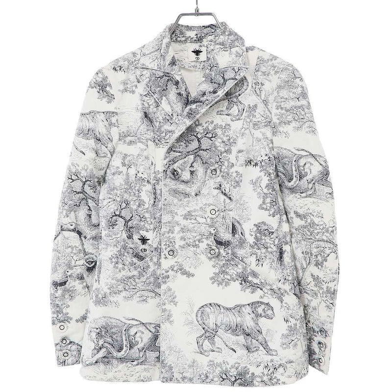 Christian Dior Toile de Jouy Double Tailored Jacket 912v03a3807 White 34