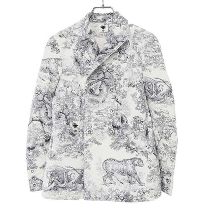 Christian Dior Toile de Jouy Double Tailored Jacket 912v03a3807 White 34