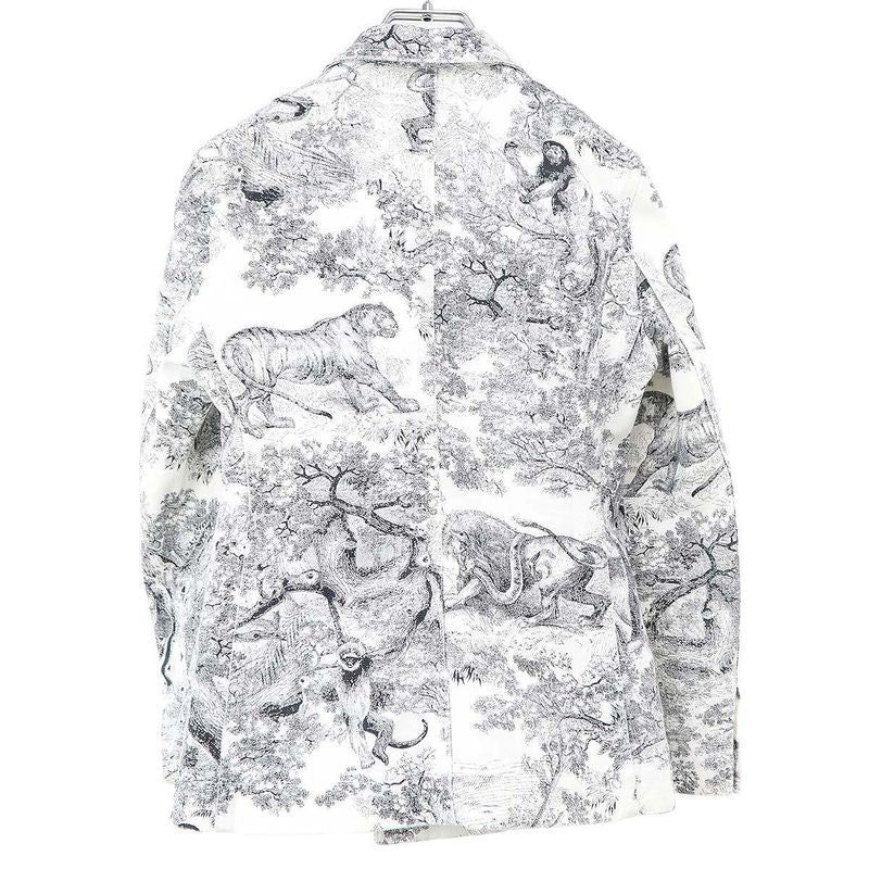 Christian Dior Toile de Jouy Double Tailored Jacket 912v03a3807 White 34