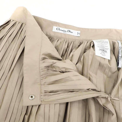 Christian Dior Maxi Pleated Skirt 217j19a2829 Beige 34