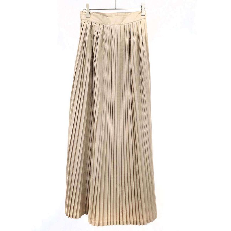 Christian Dior Maxi Pleated Skirt 217j19a2829 Beige 34