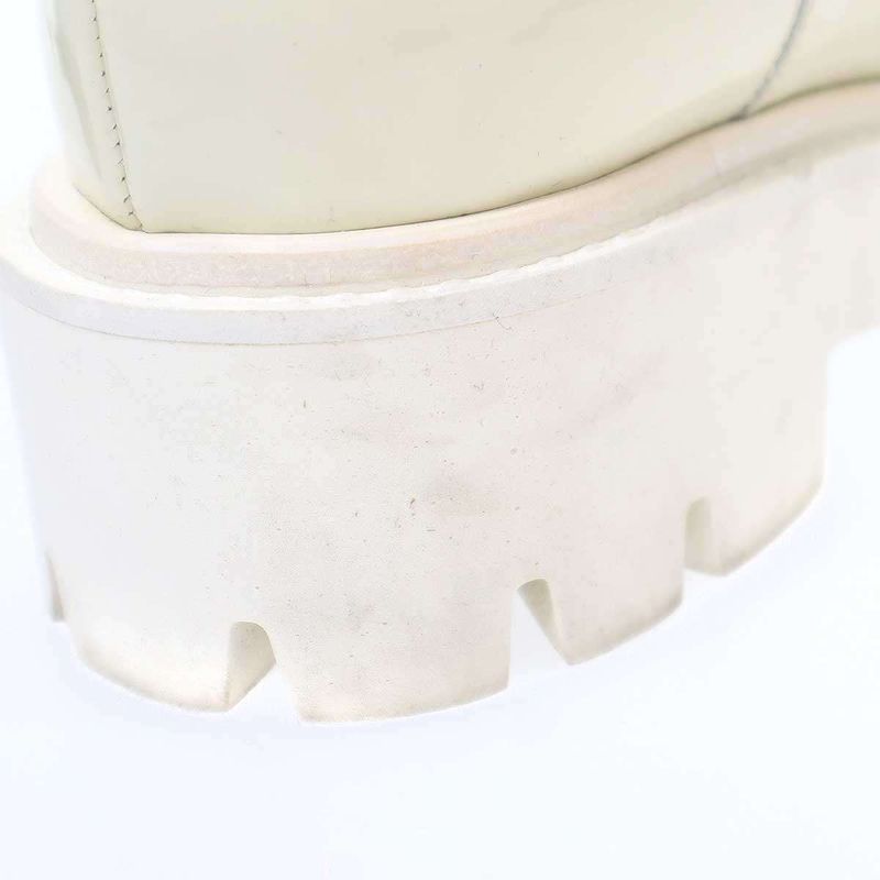 Chanel Coco Mark Toe Side Gore Patent Leather Boots G38218 White 36 1 2