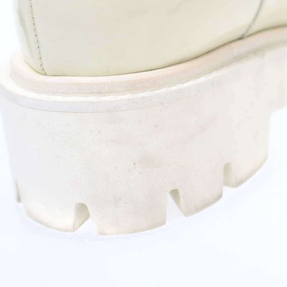 Chanel Coco Mark Toe Side Gore Patent Leather Boots G38218 White 36 1 2