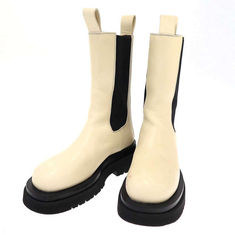 Bottega Veneta Tire Side Gore Long Chelsea Boots White 36