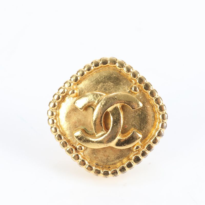 Vintage Chanel 96 A Coco Mark Earrings Gold Accessories Jewelry Women RRE Cz42-7