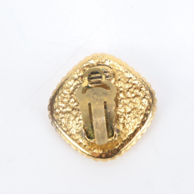 Vintage Chanel 96 A Coco Mark Earrings Gold Accessories Jewelry Women RRE Cz42-7