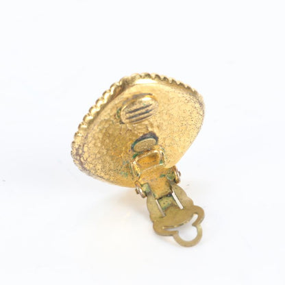 Vintage Chanel 96 A Coco Mark Earrings Gold Accessories Jewelry Women RRE Cz42-7