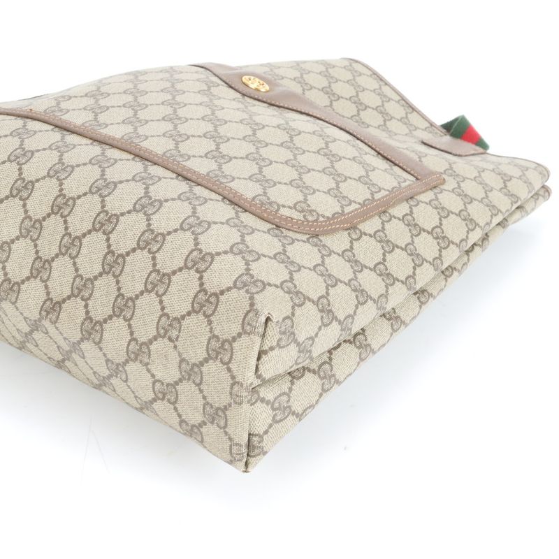 Gucci With Control Card GG Supreme Sherry Line Leather Tote Bag Shoulder