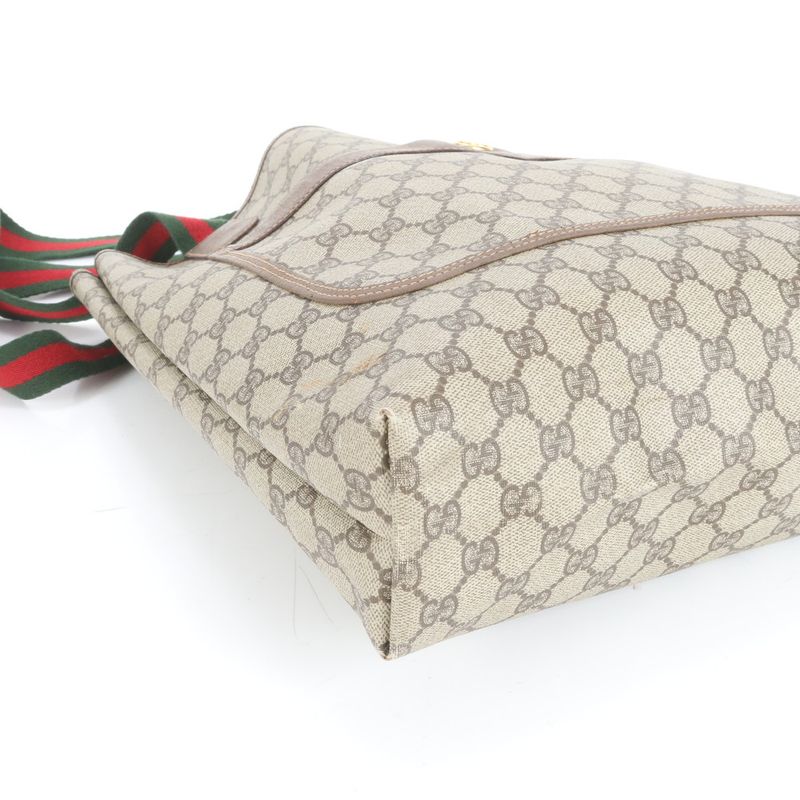 Gucci With Control Card GG Supreme Sherry Line Leather Tote Bag Shoulder