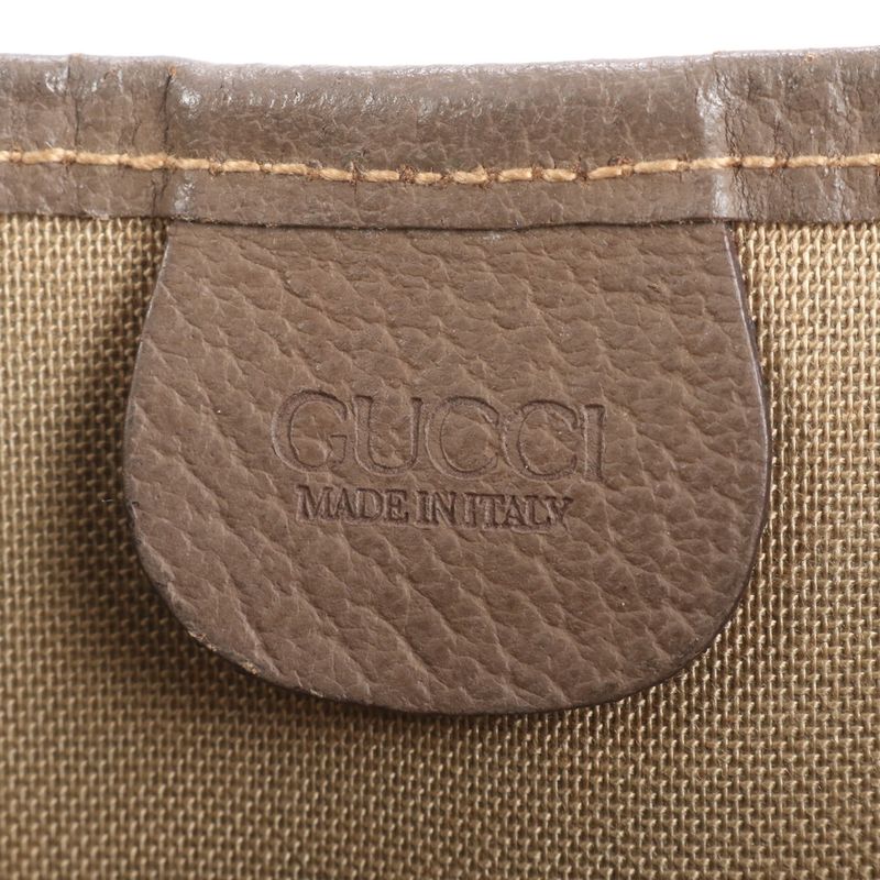 Gucci With Control Card GG Supreme Sherry Line Leather Tote Bag Shoulder