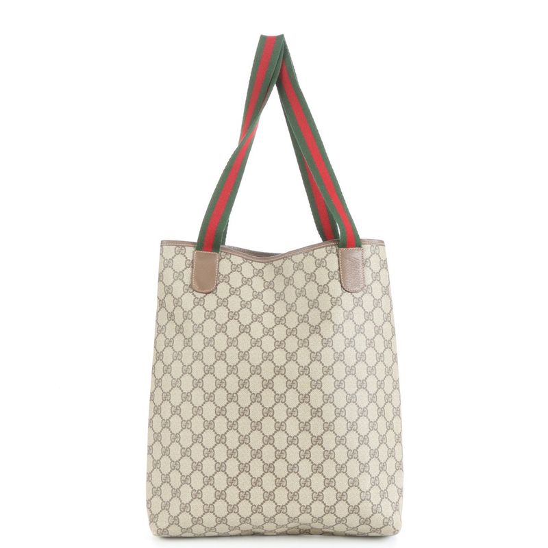 Gucci With Control Card GG Supreme Sherry Line Leather Tote Bag Shoulder