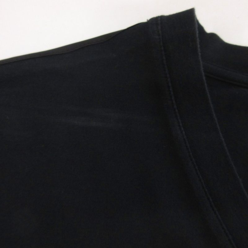 Prada V-neck T-shirt Cut And Sleeve Short Sleeve Logo Chest Pocket Black M