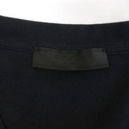 Prada V-neck T-shirt Cut And Sleeve Short Sleeve Logo Chest Pocket Black M