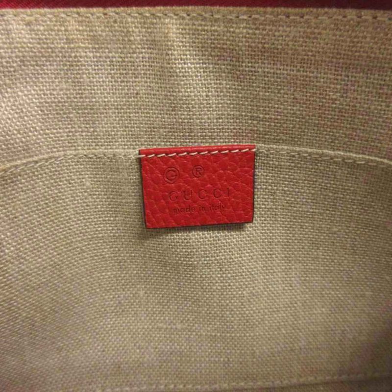 Gucci Bamboo Tassel Clutch Bag Multi Pouch 449652 Leather Red