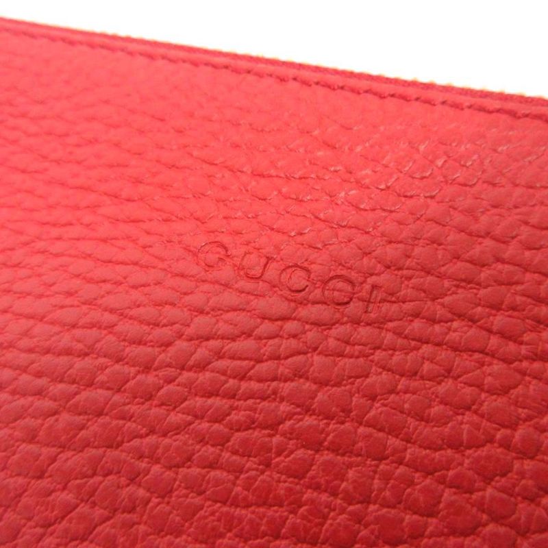 Gucci Bamboo Tassel Clutch Bag Multi Pouch 449652 Leather Red