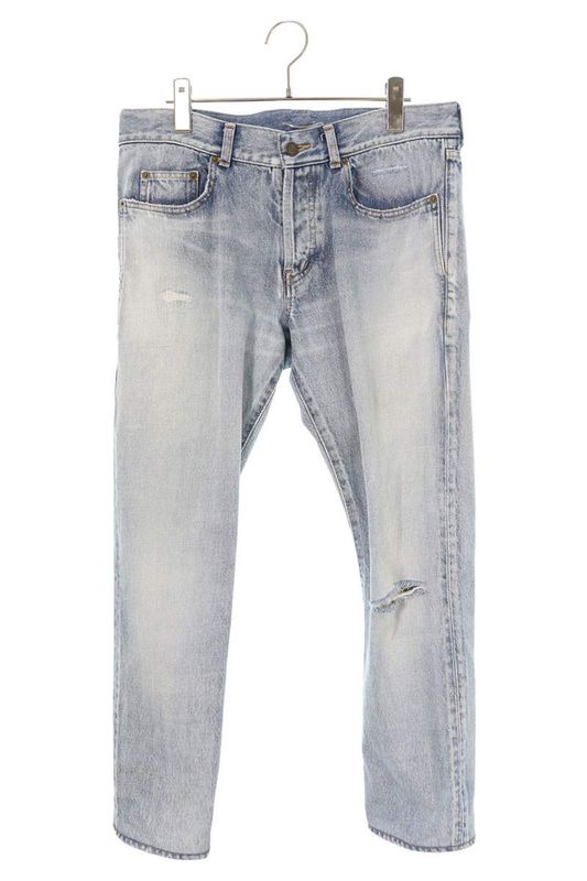 Saint Laurent Paris 597052 Ym372 Crushed Skinny Denim Pants Men's 31