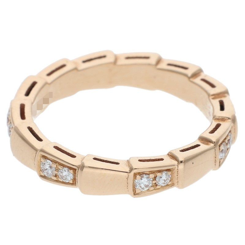 Bulgari 353274 Serpenti 18K Pink Gold Diamond Ring Men's 11.5 52